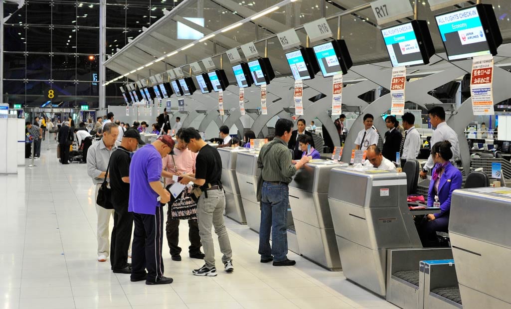 airport people in the airport check inn