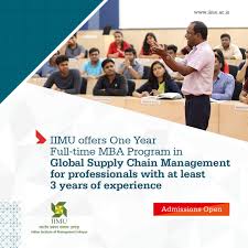 IIM Udaipur one-year full time MBA in Global Supply Chain Management 