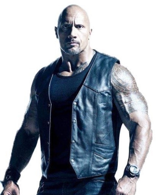 Dwayne Rock Johnson in Biker Look