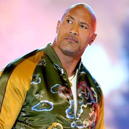 Dwayne Johnson in Colorful Yellow Green Shirt