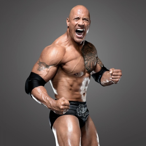 Dwayne Johnson Aggressive Wrestler